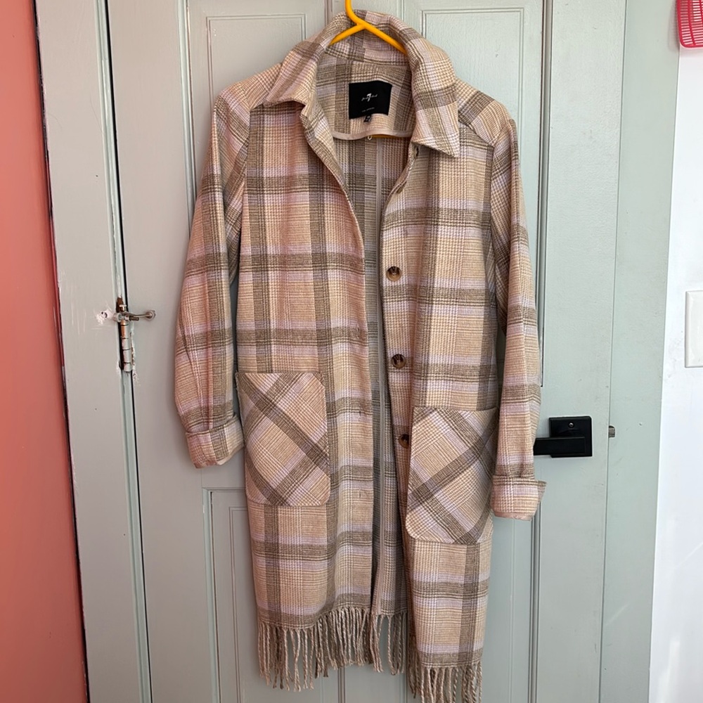 7 for All Mankind XS plaid Shacket with pockets